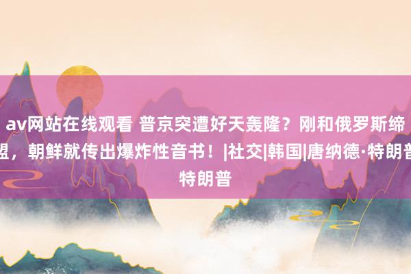 av网站在线观看 普京突遭好天轰隆？刚和俄罗斯缔盟，朝鲜就传出爆炸性音书！|社交|韩国|唐纳德·特朗普