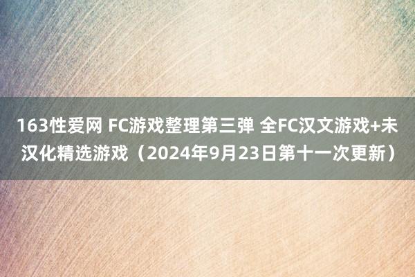 163性爱网 FC游戏整理第三弹 全FC汉文游戏+未汉化精选游戏（2024年9月23日第十一次更新）