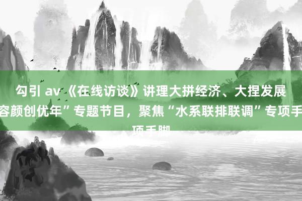 勾引 av 《在线访谈》讲理大拼经济、大捏发展“容颜创优年”专题节目，聚焦“水系联排联调”专项手脚