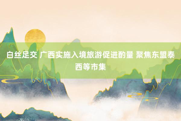 白丝足交 广西实施入境旅游促进酌量 聚焦东盟泰西等市集