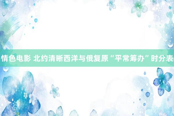 情色电影 北约清晰西洋与俄复原“平常筹办”时分表