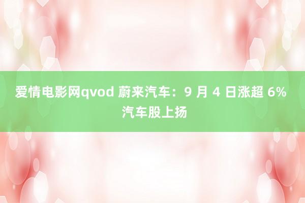 爱情电影网qvod 蔚来汽车：9 月 4 日涨超 6%  汽车股上扬