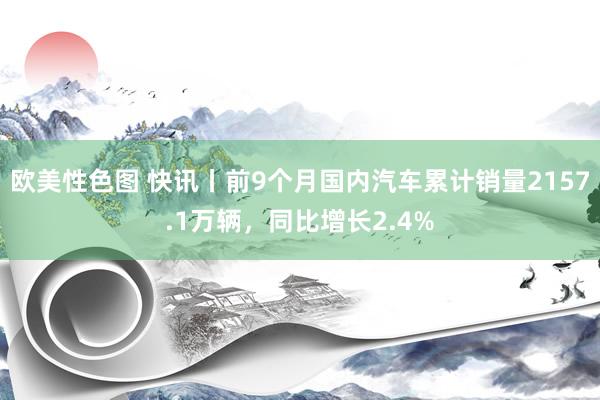 欧美性色图 快讯丨前9个月国内汽车累计销量2157.1万辆，同比增长2.4%