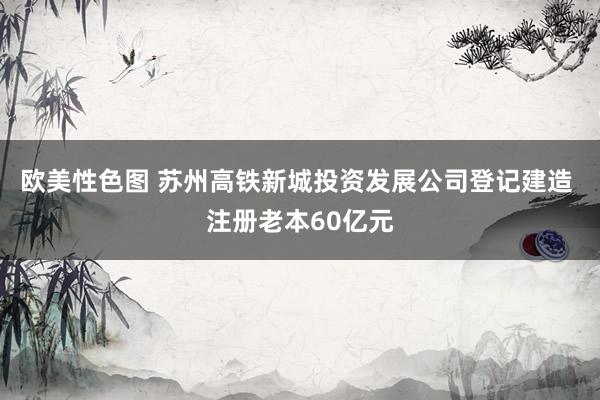 欧美性色图 苏州高铁新城投资发展公司登记建造 注册老本60亿元