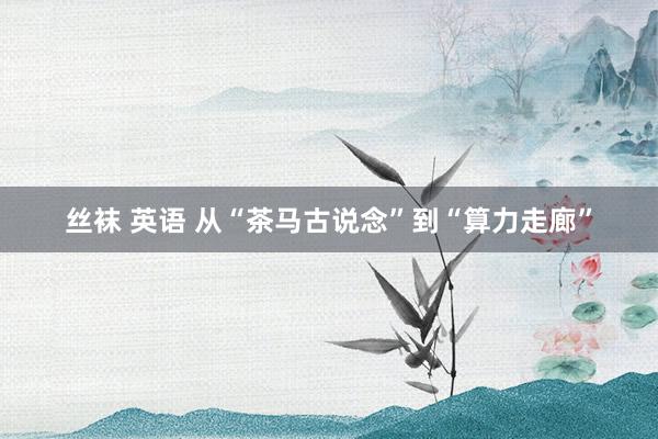 丝袜 英语 从“茶马古说念”到“算力走廊”