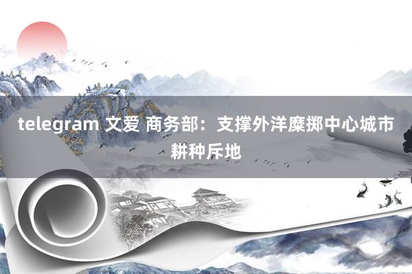 telegram 文爱 商务部：支撑外洋糜掷中心城市耕种斥地